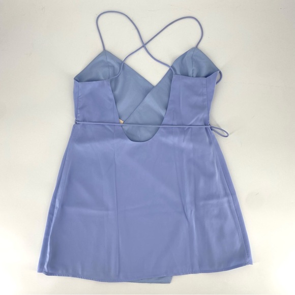 Superdown Luca Wrap Front Blue Dress NWT - Picture 10 of 12